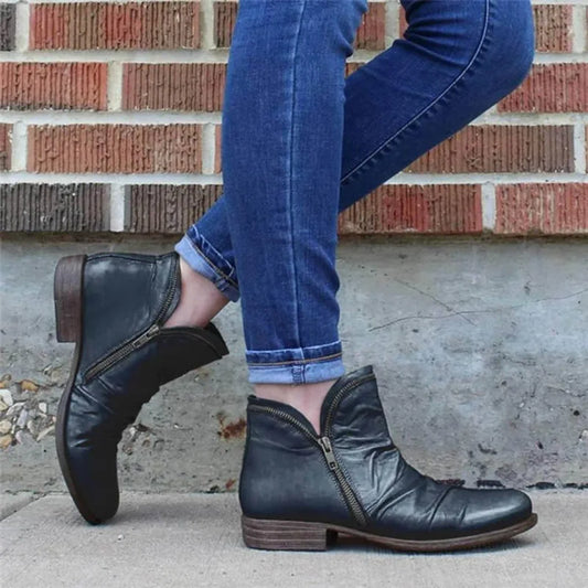 Bottines Orthopédiques En Cuir Avec Fermeture Éclair