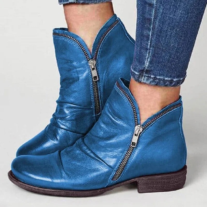 Bottines Orthopédiques En Cuir Avec Fermeture Éclair