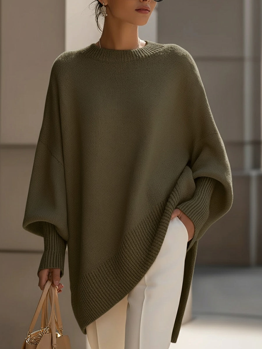 Pull Poncho Oversize En Maille