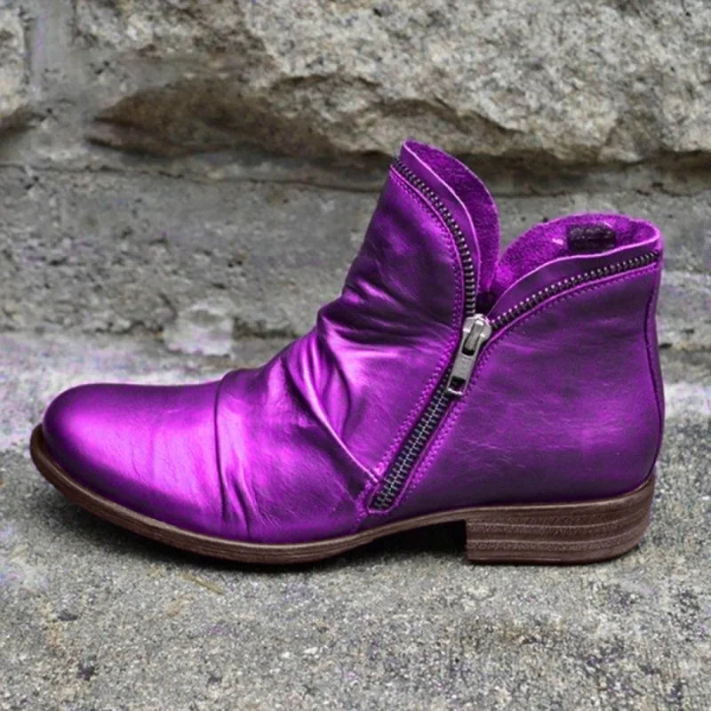 Bottines Orthopédiques En Cuir Avec Fermeture Éclair