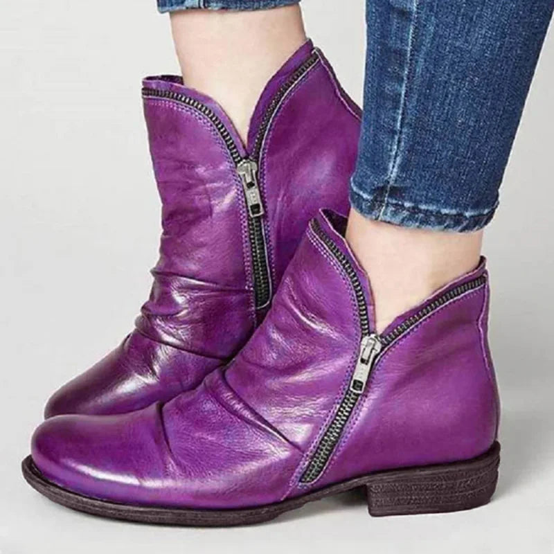 Bottines Orthopédiques En Cuir Avec Fermeture Éclair