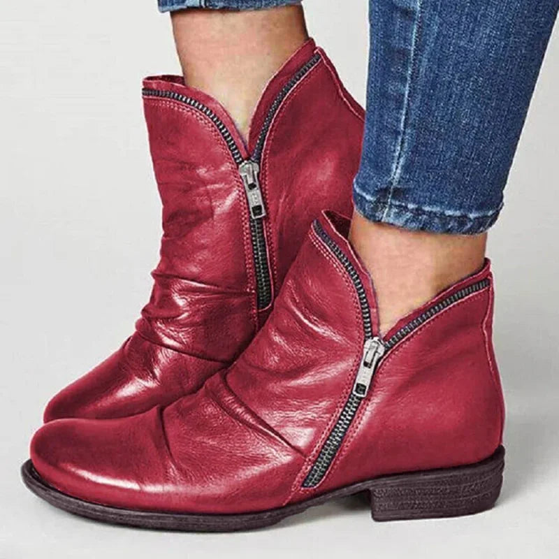 Bottines Orthopédiques En Cuir Avec Fermeture Éclair