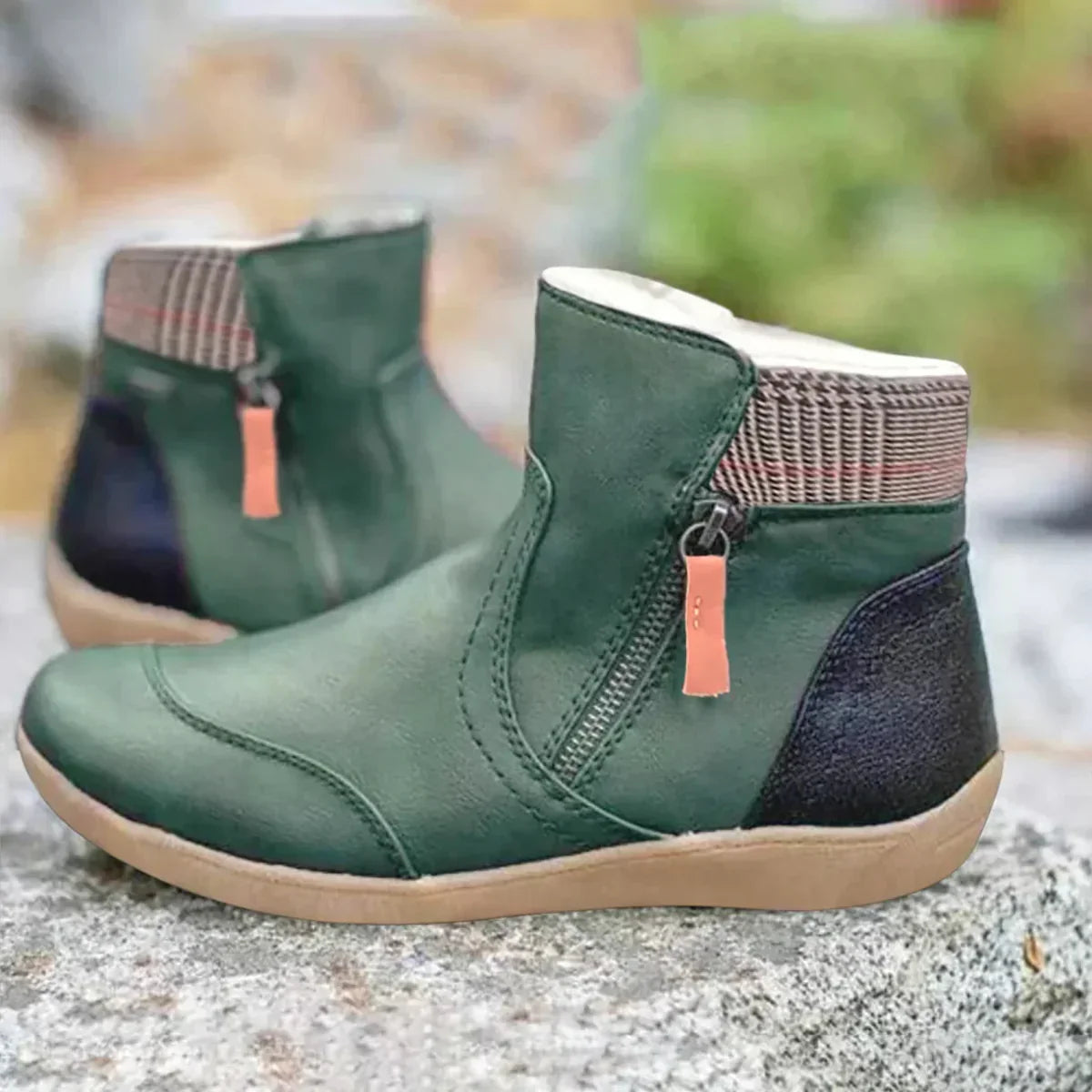 Bottines Impeméables En Cuir Avec Semelle Antidérapante