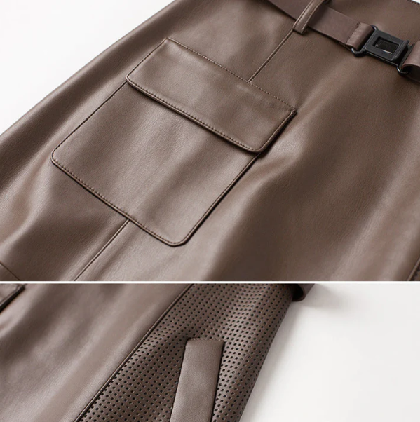 Jupe À Boucles En Cuir