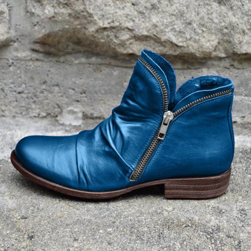 Bottines Orthopédiques En Cuir Avec Fermeture Éclair