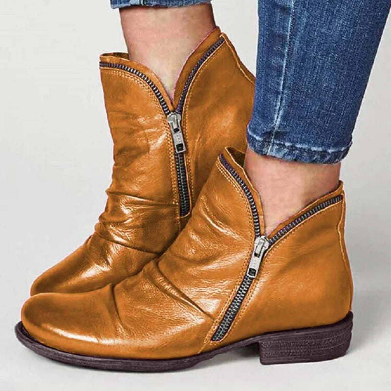 Bottines Orthopédiques En Cuir Avec Fermeture Éclair