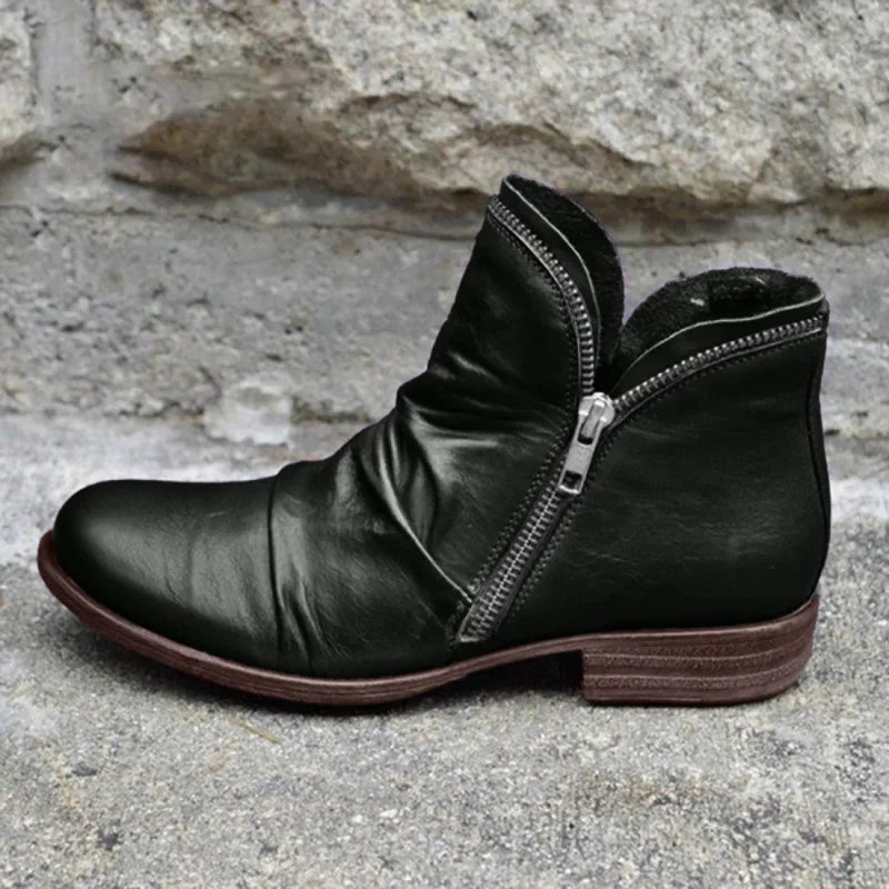 Bottines Orthopédiques En Cuir Avec Fermeture Éclair
