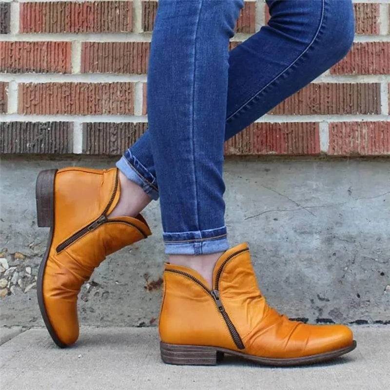 Bottines Orthopédiques En Cuir Avec Fermeture Éclair