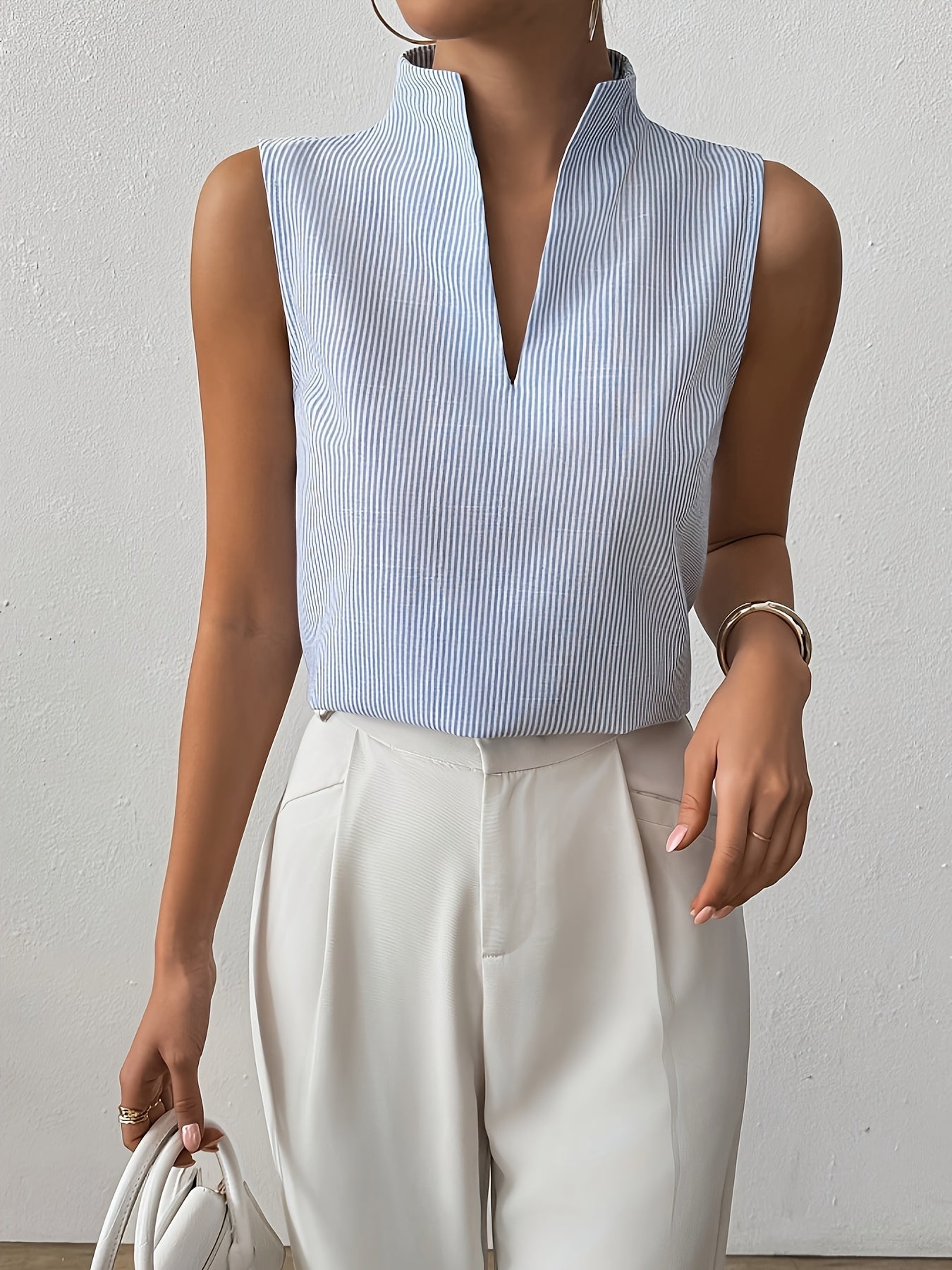 Haut Sans Manches À Rayures