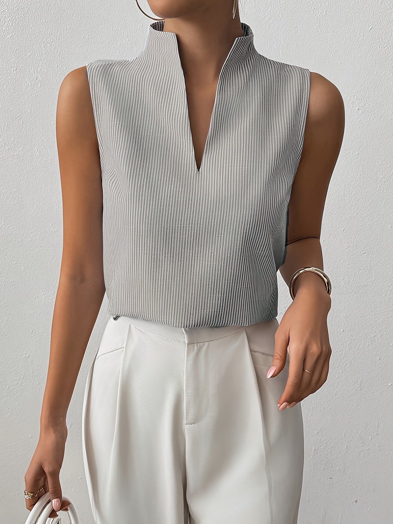 Haut Sans Manches À Rayures