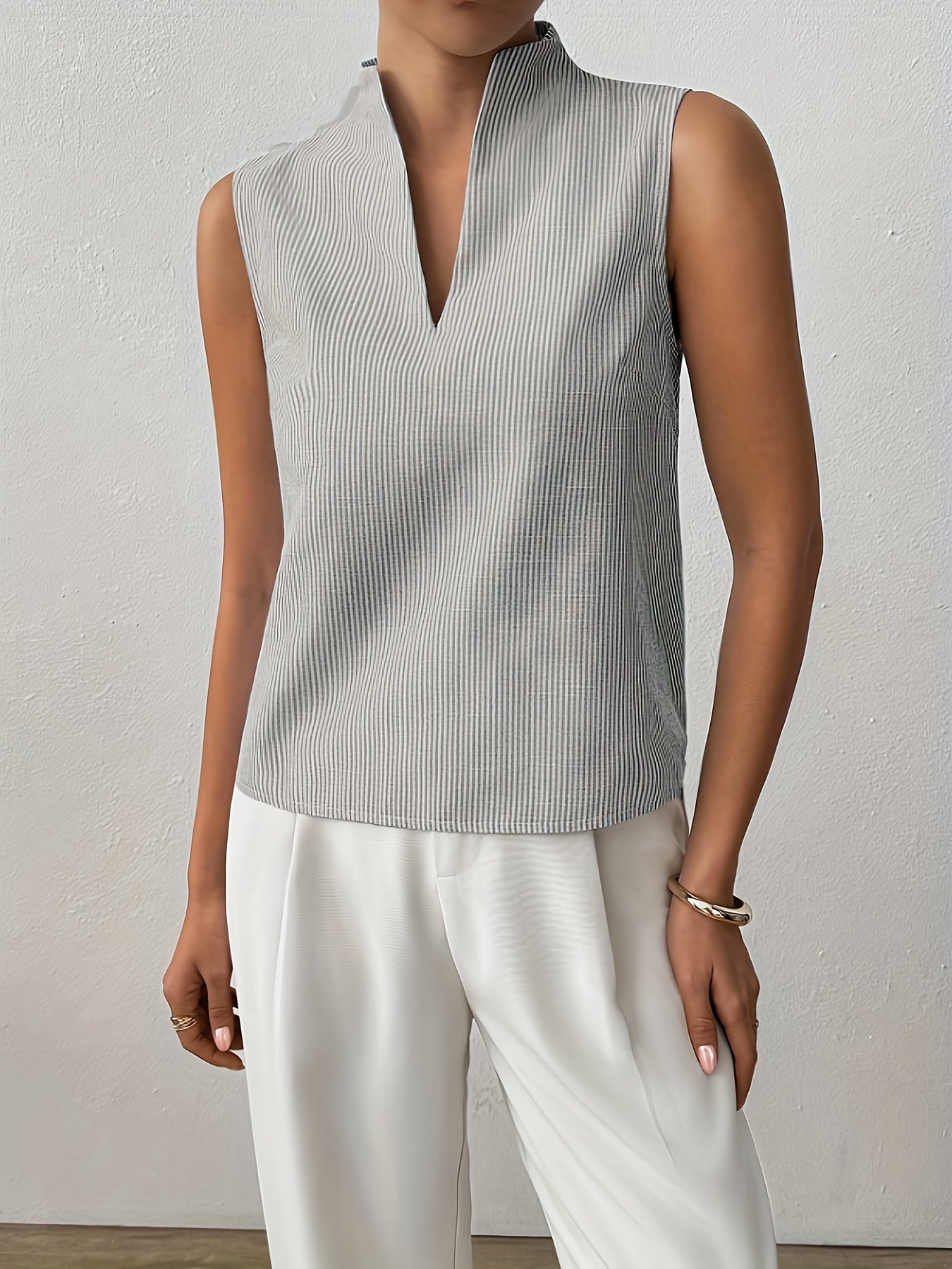 Haut Sans Manches À Rayures